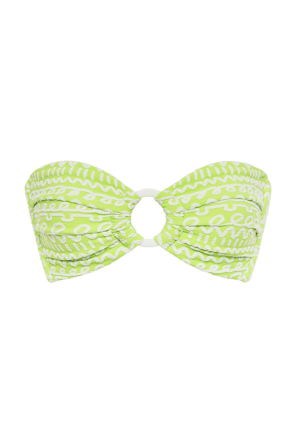 Tori Ties Bandeau Bikini Top | Lime Icing