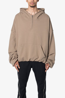 Lined Baggy 3 x 4 Zip Hoodie | Washed Earth