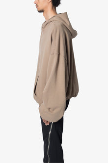 Lined Baggy 3 x 4 Zip Hoodie | Washed Earth