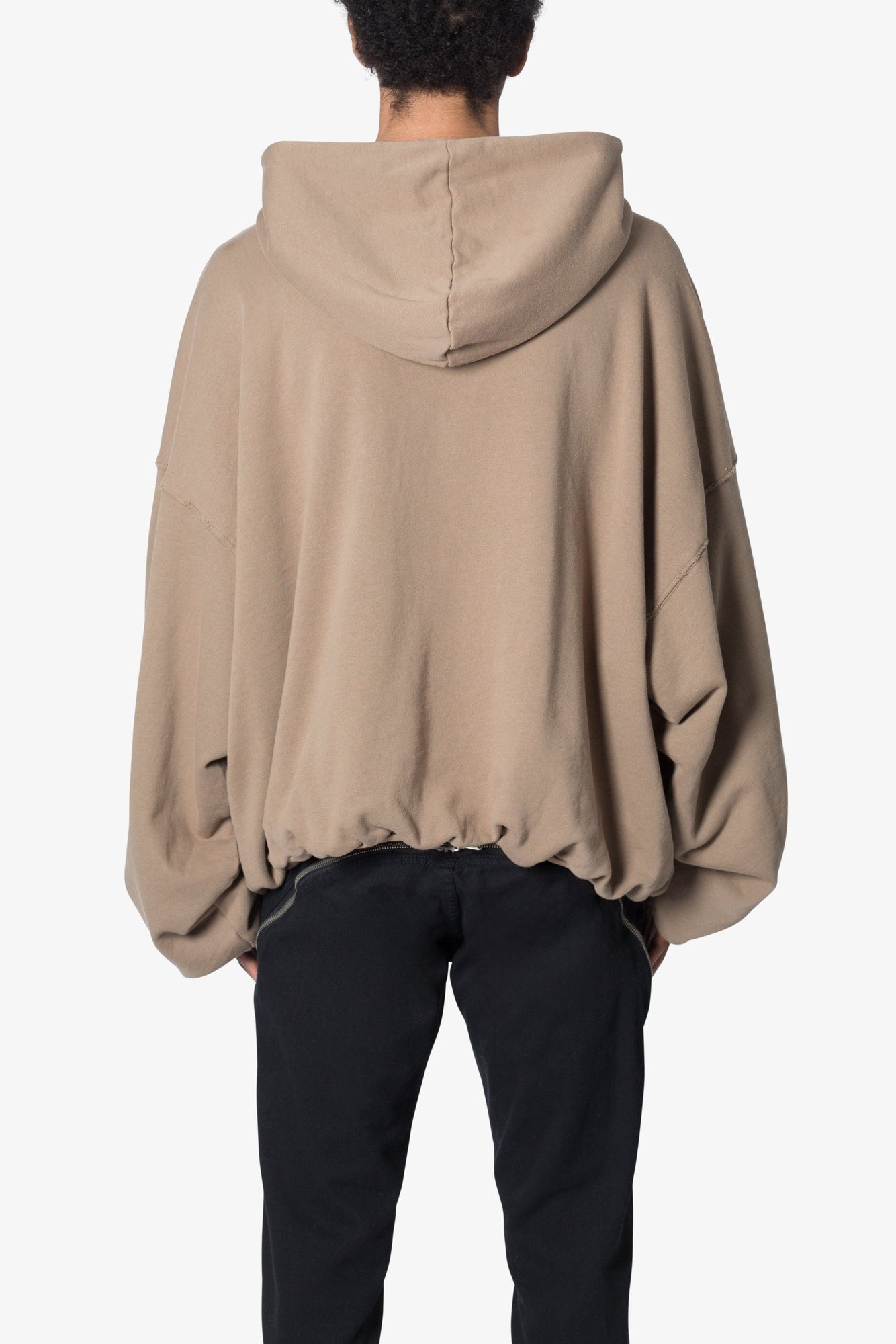 Lined Baggy 3 x 4 Zip Hoodie | Washed Earth