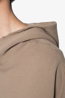 Lined Baggy 3 x 4 Zip Hoodie | Washed Earth