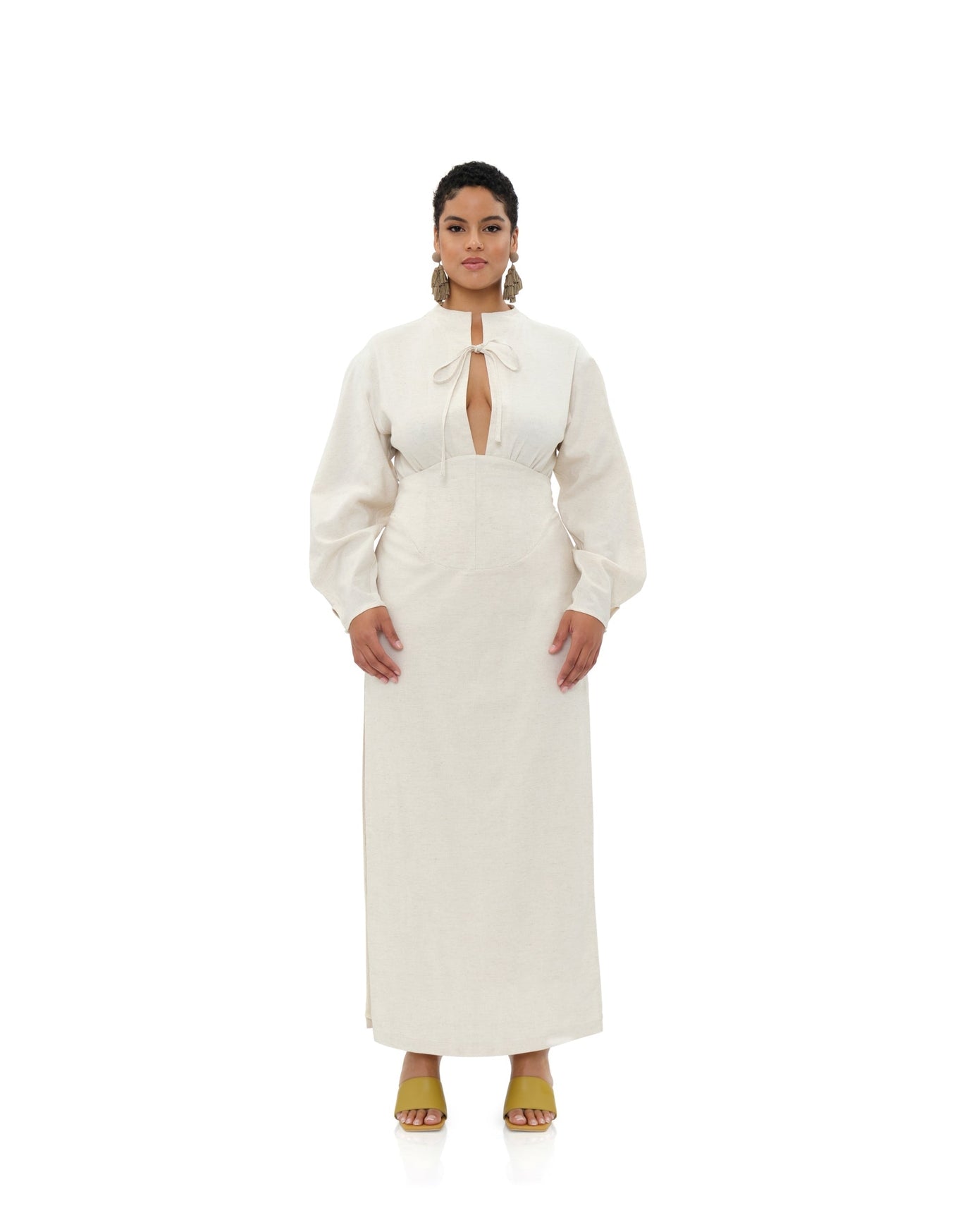 Lino Corset Skirt | Limestone