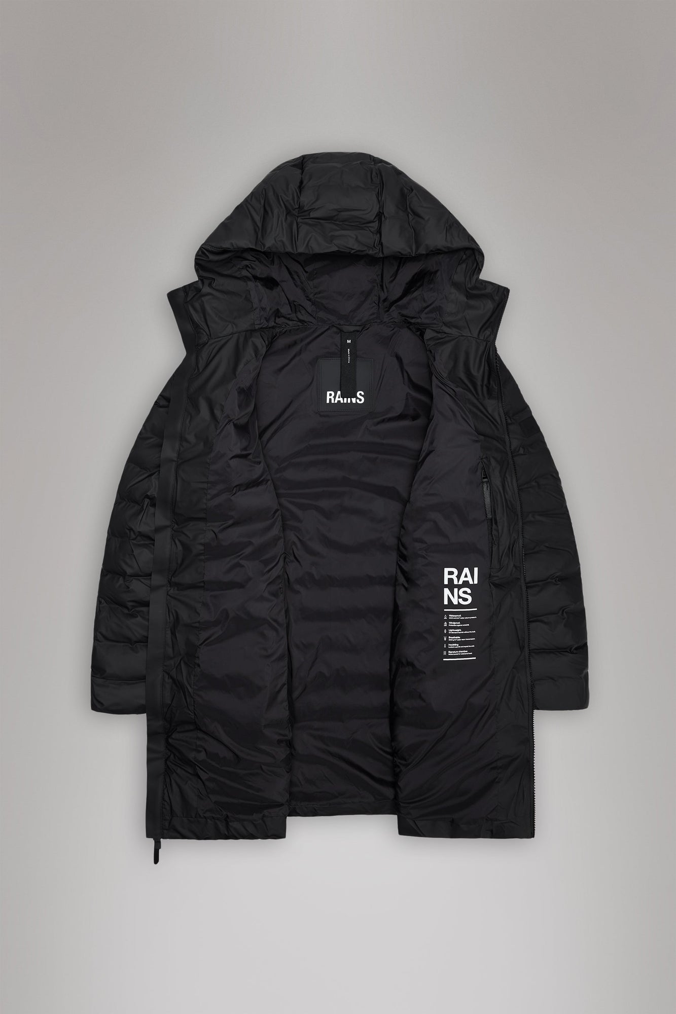 Lohja Long Puffer Curve Jacket | Black