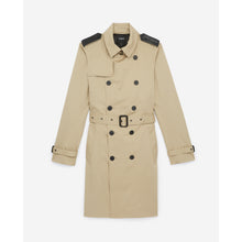 Long Trench Coat Leather Details | Men | Beige