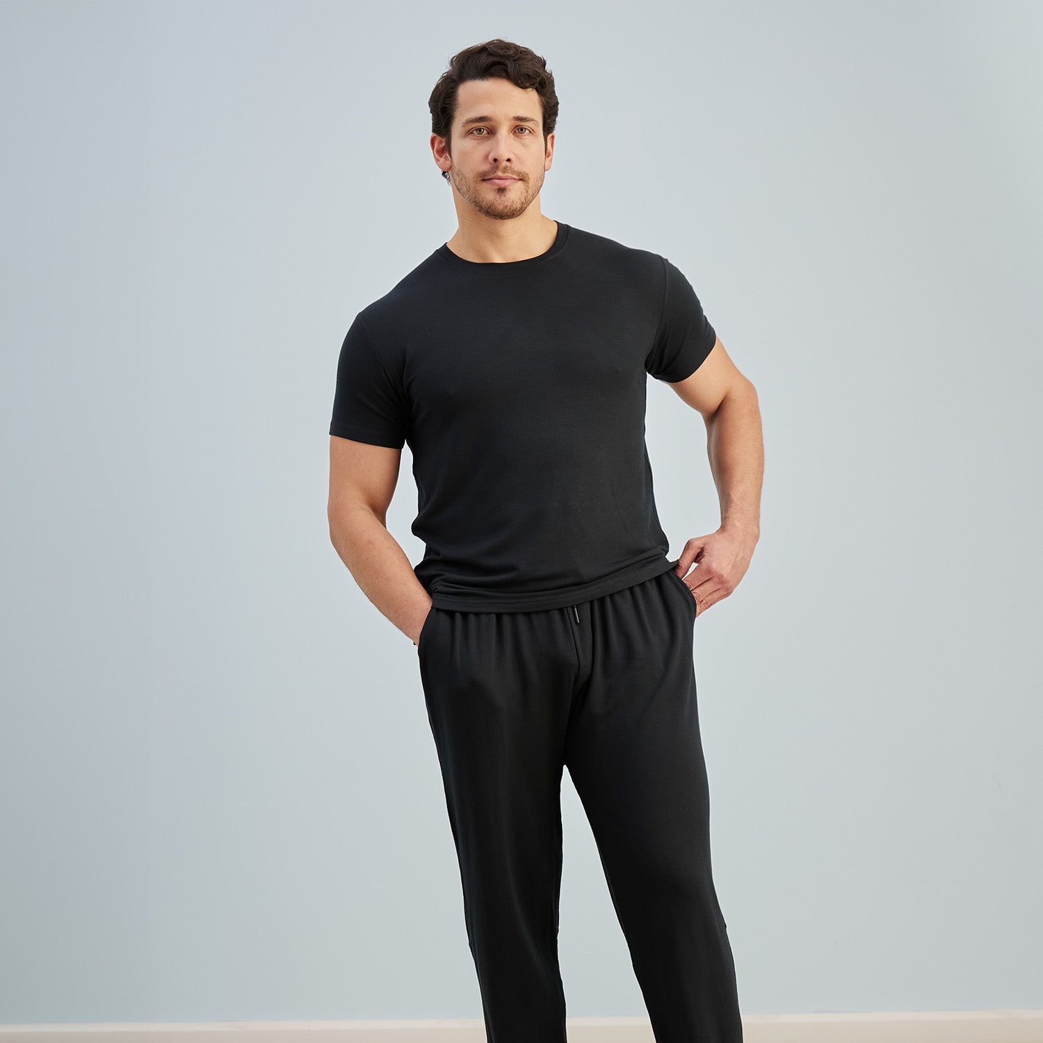 Breathable Modal French Terry Sweatpants | Black