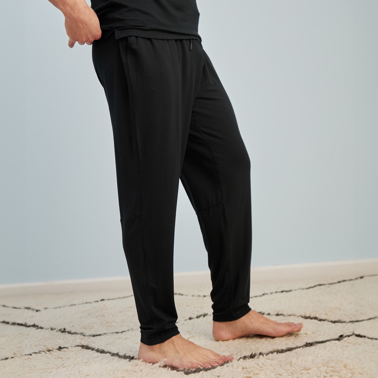 Breathable Modal French Terry Sweatpants | Black