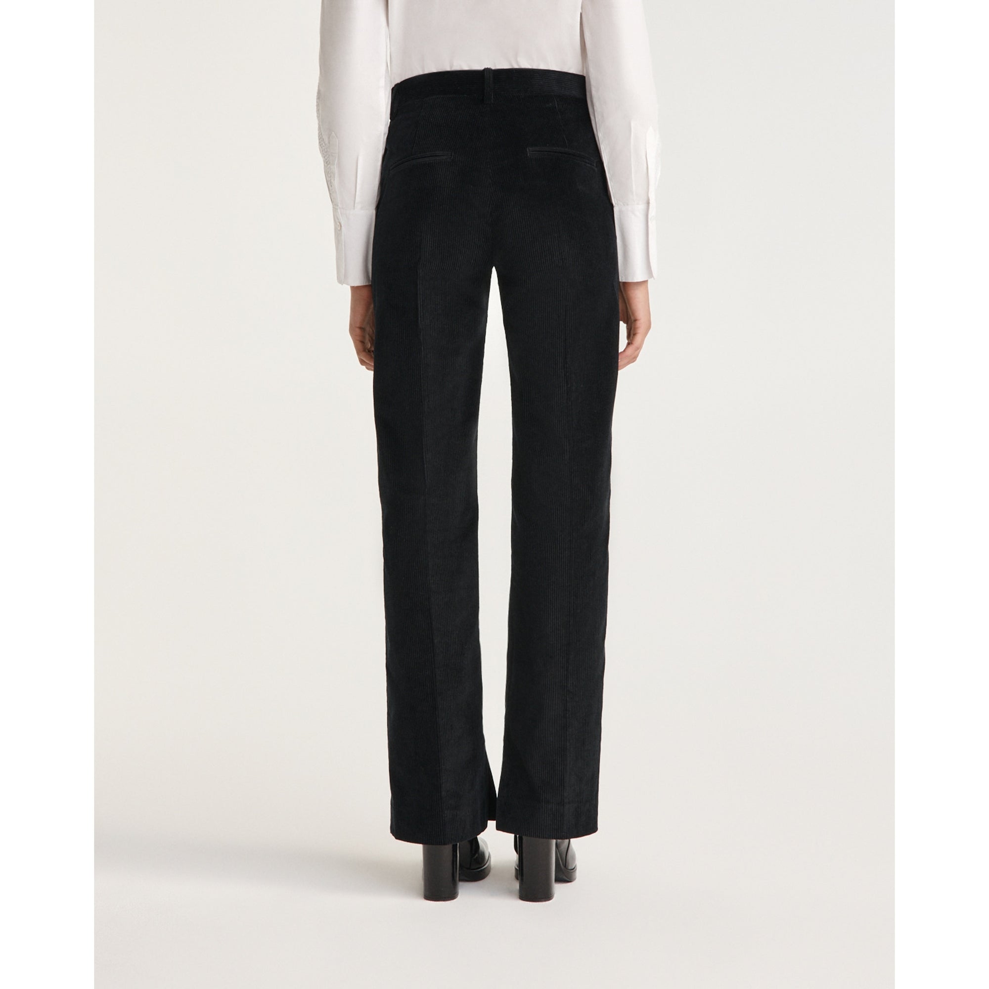 Loose-Fitting Velvet Pants | Women | Black