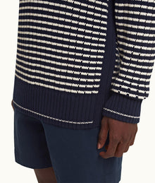 Lorca Stripe Side Stripe Jumper | Night Iris/Sea Mist