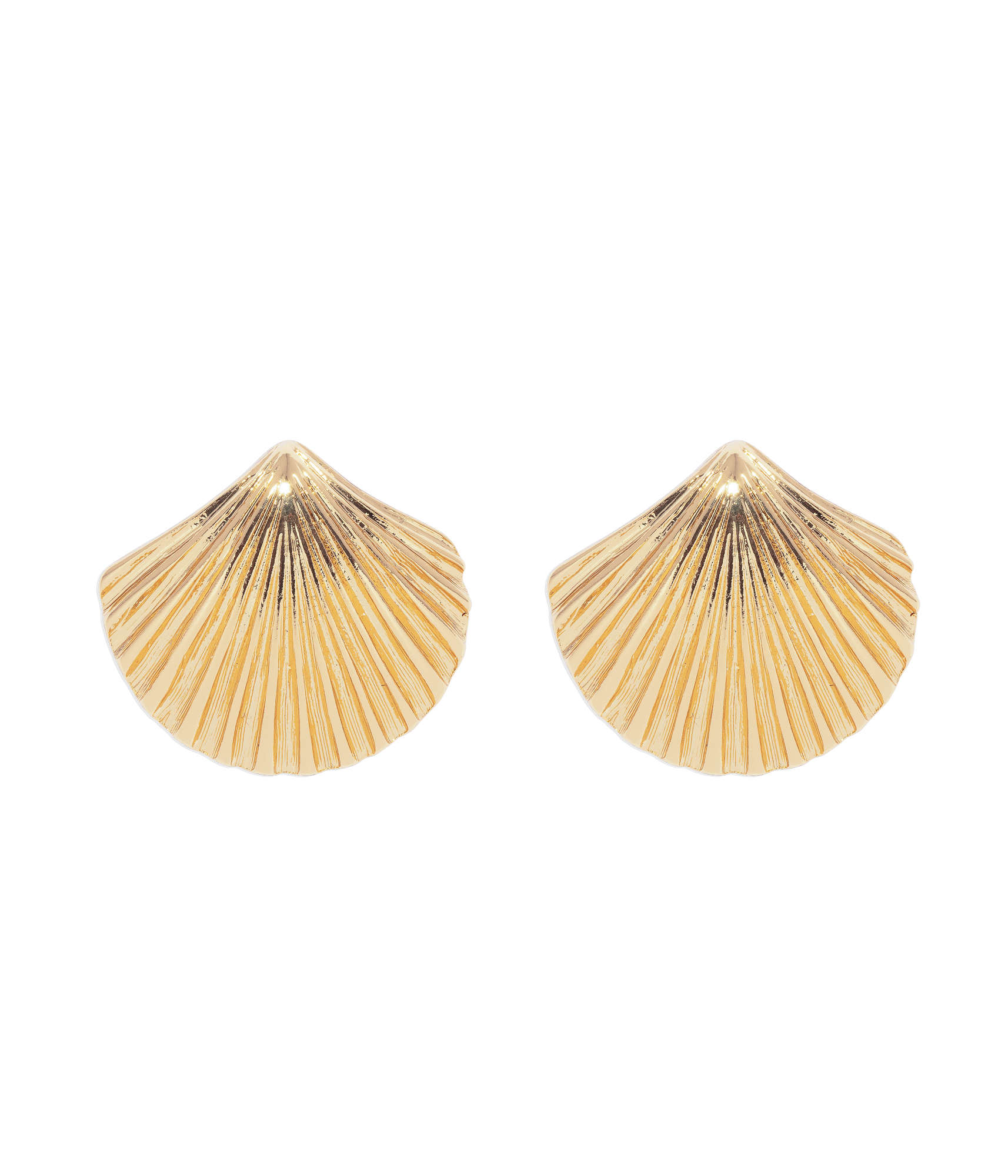 De la Mer Shell Stud Earrings | 24K Gold