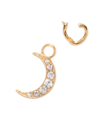 Moon Charm Pendant | 24K Gold | Crystal