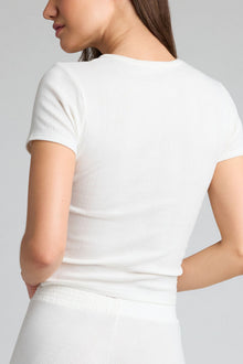 Pointelle Baby Tee | White