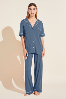 Gisele TENCEL™ Modal Short Sleeve & Pant PJ Set - Coastal Blue/Ice Blue | Coastal Blue/Ice Blue