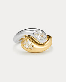 The Bianco Nero Interlock Ring | Silver/Gold