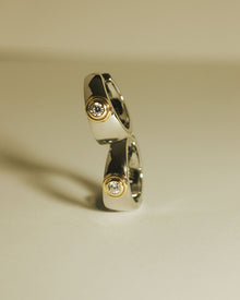 The Luna Bezel Hoops | Cubic Zirconia | Gold