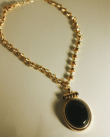 The Midnight Mesa Pendant Necklace | Black Agate | Gold