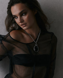The Midnight Mesa Pendant Necklace | Black Agate | Silver