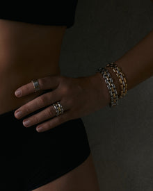 The Noir Link Ring | Silver/Gold