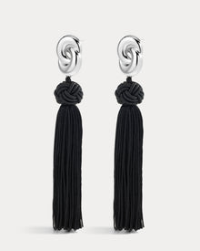 The Solstice Knot Tassel Earrings | Silver