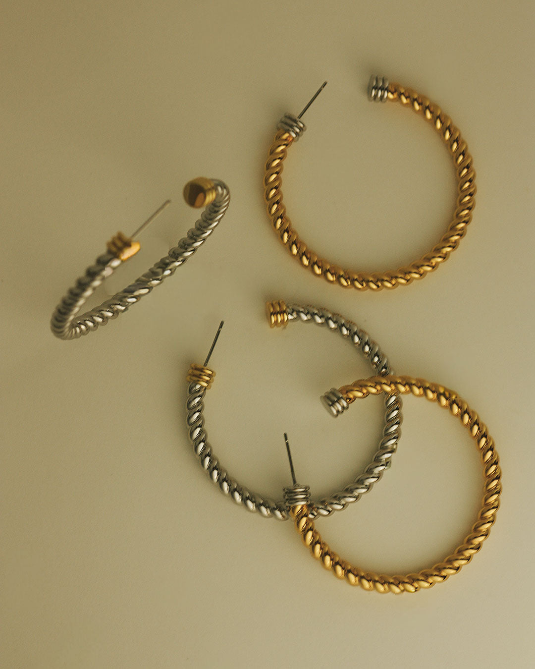 The XL Sierra Rope Hoops | Gold/Silver