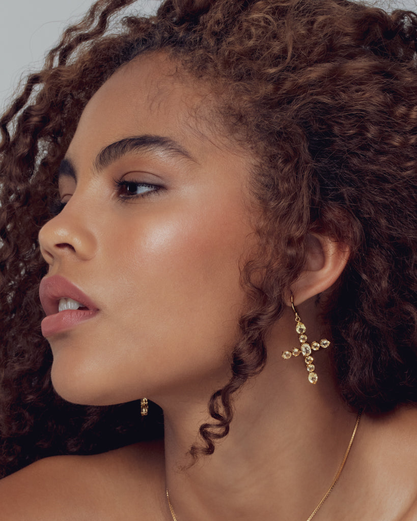 The Isabella Cross Earrings | Gold Vermeil Plated Sterling Silver