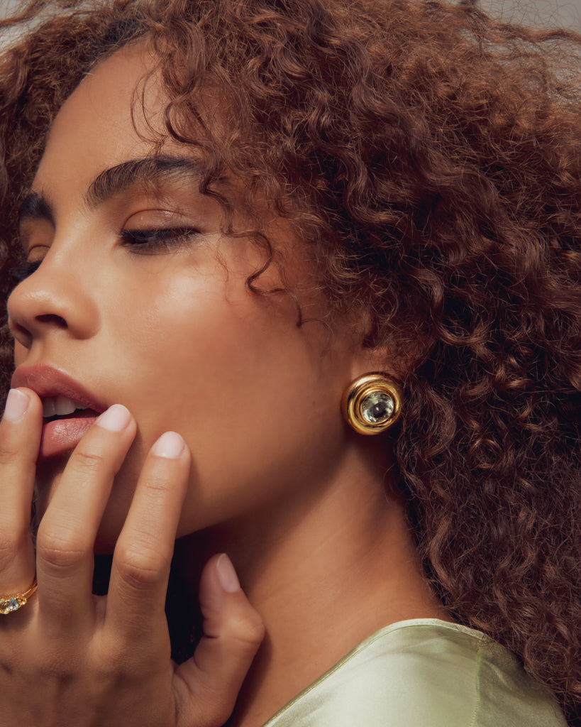 The Noor Studs | Gold Vermeil Plated Sterling Silver