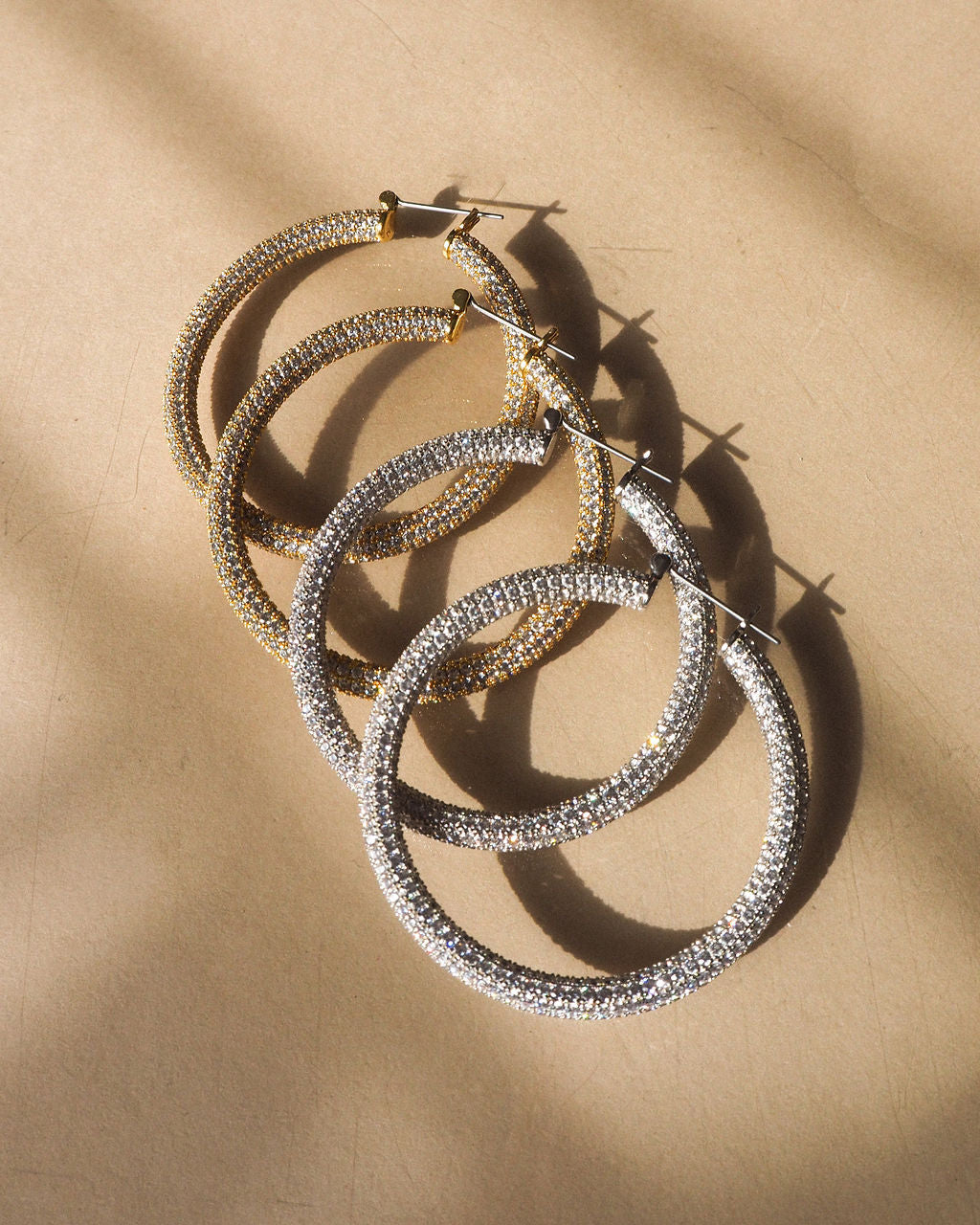 Pave Amalfi Hoops | Silver