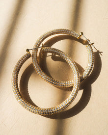 Pave Amalfi Hoops - Gold | Plated Gold