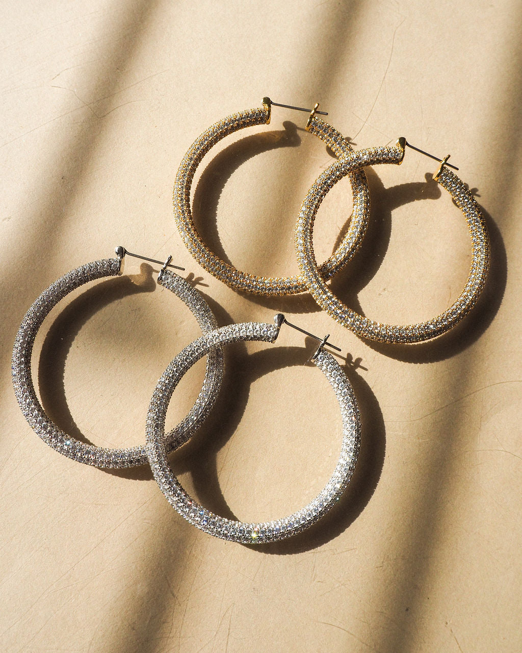 Pave Amalfi Hoops - Gold | Plated Gold