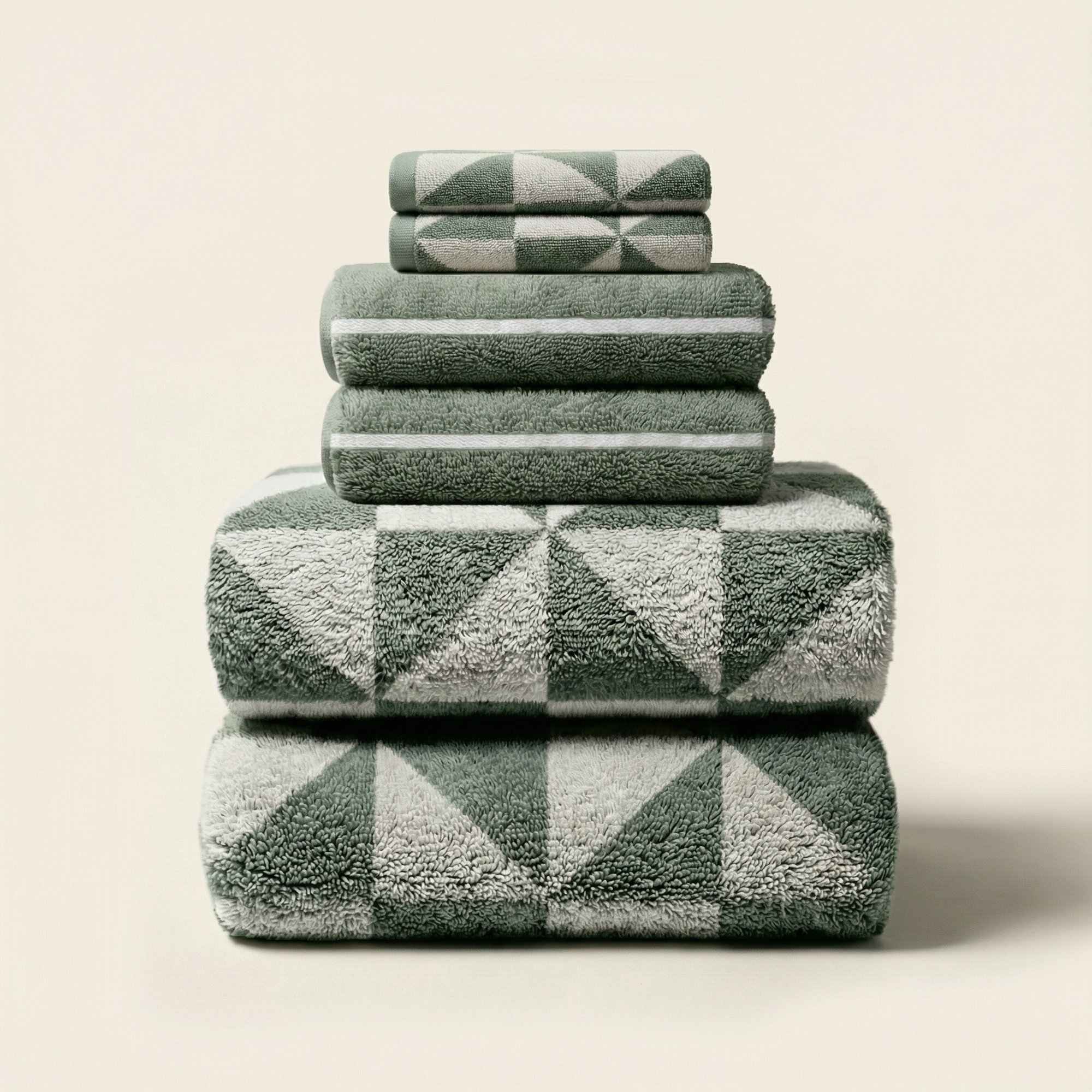 Deia Australian Cotton Towels | Sage/Ecru