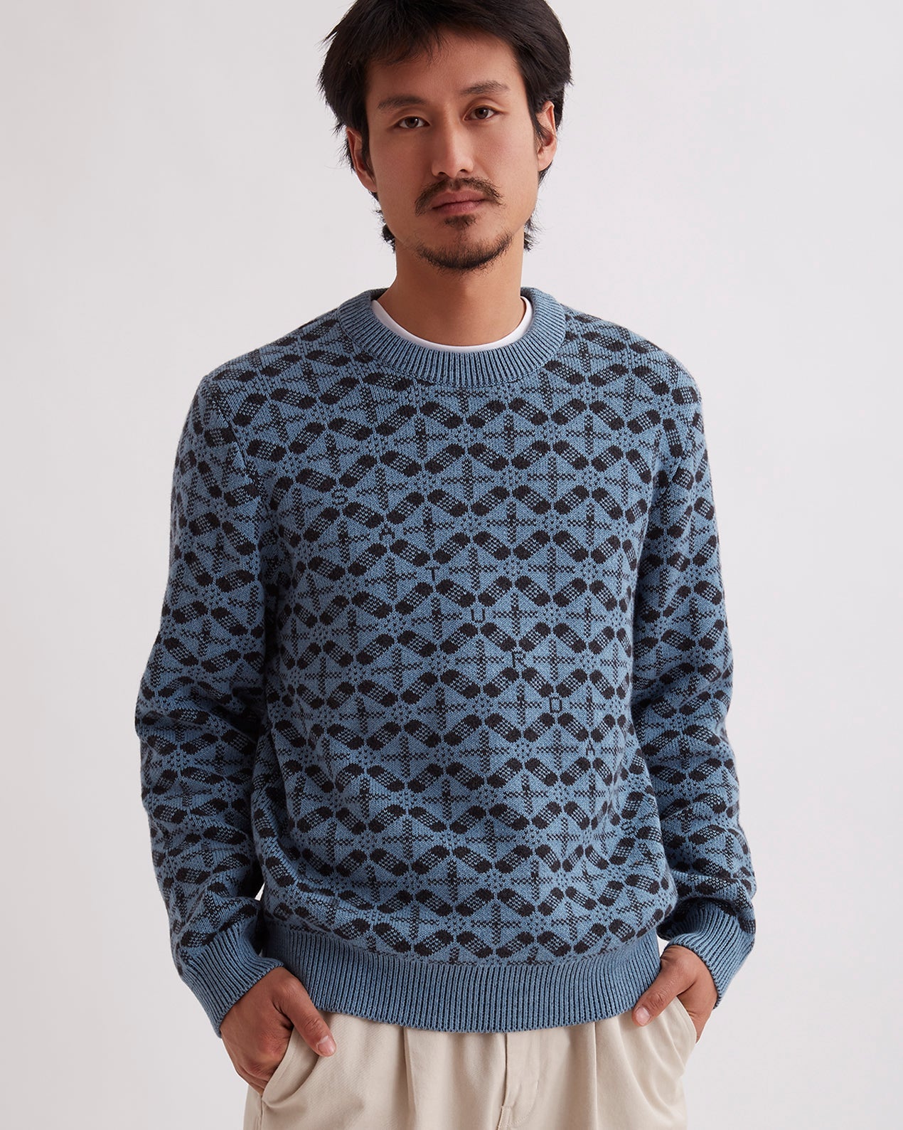 Coronet Blue | Greg Blockprint Sweater