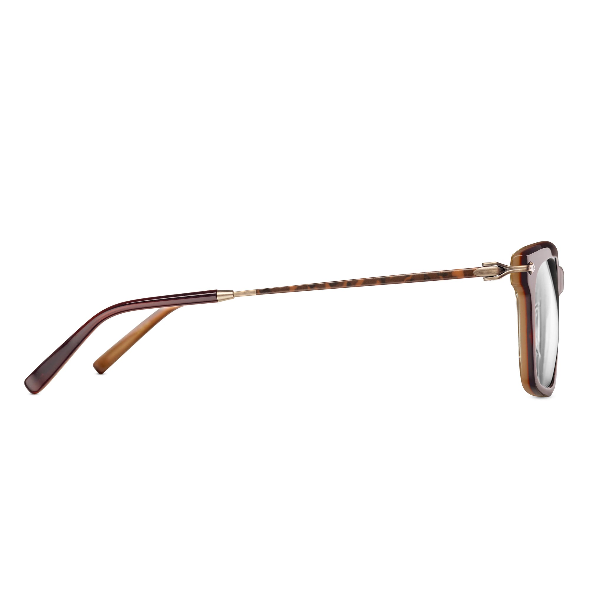 M2037 Rectangle Optical | Almond Browny/Antique Gold | Clear Lens | 53MM