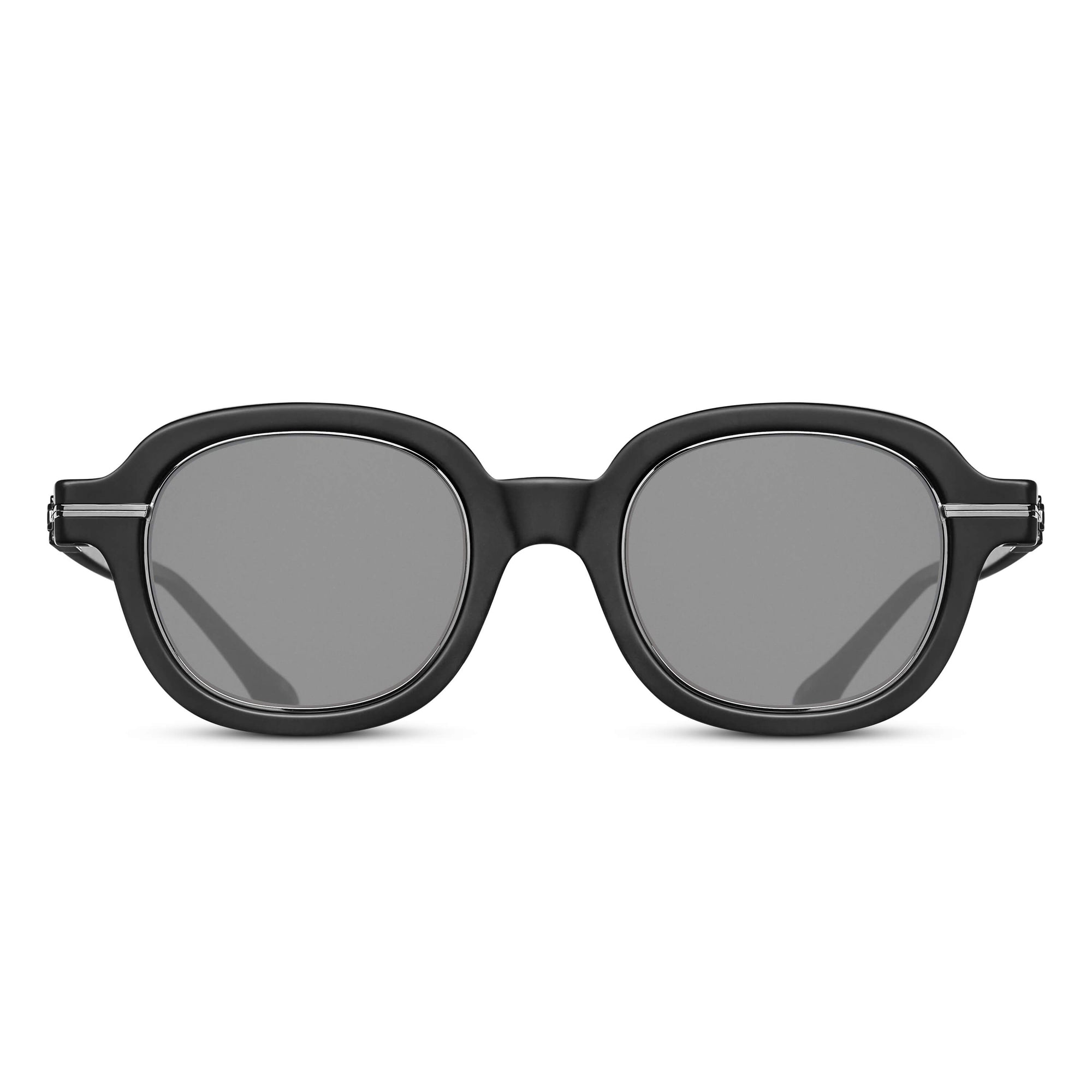 M2051 Square Sunglass | Matte Black - Ruthenium | Grey Lenses | 48M