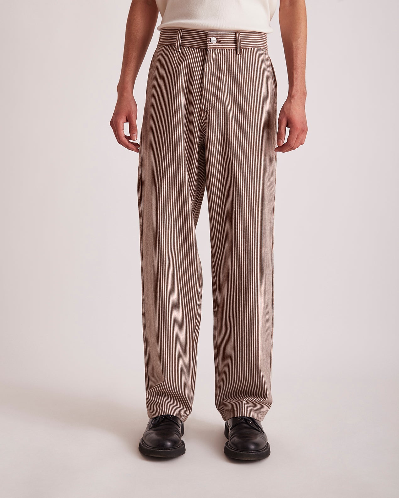 Dark Earth | George Stripe Cotton Twill Pant