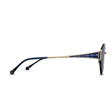 M3120 Cat Eye Sunglass | Matte Navy/Brushed Gold | Grey Solid Lens | 52MM