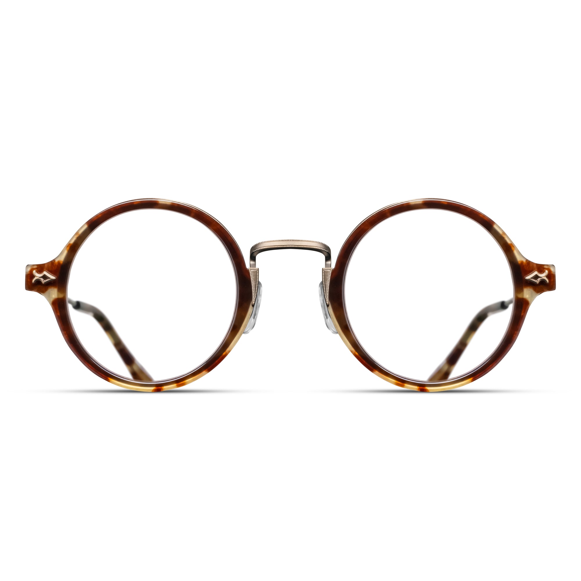 M3127 Round Optical | Antique Gold/Brown | Clear Lens | 43MM