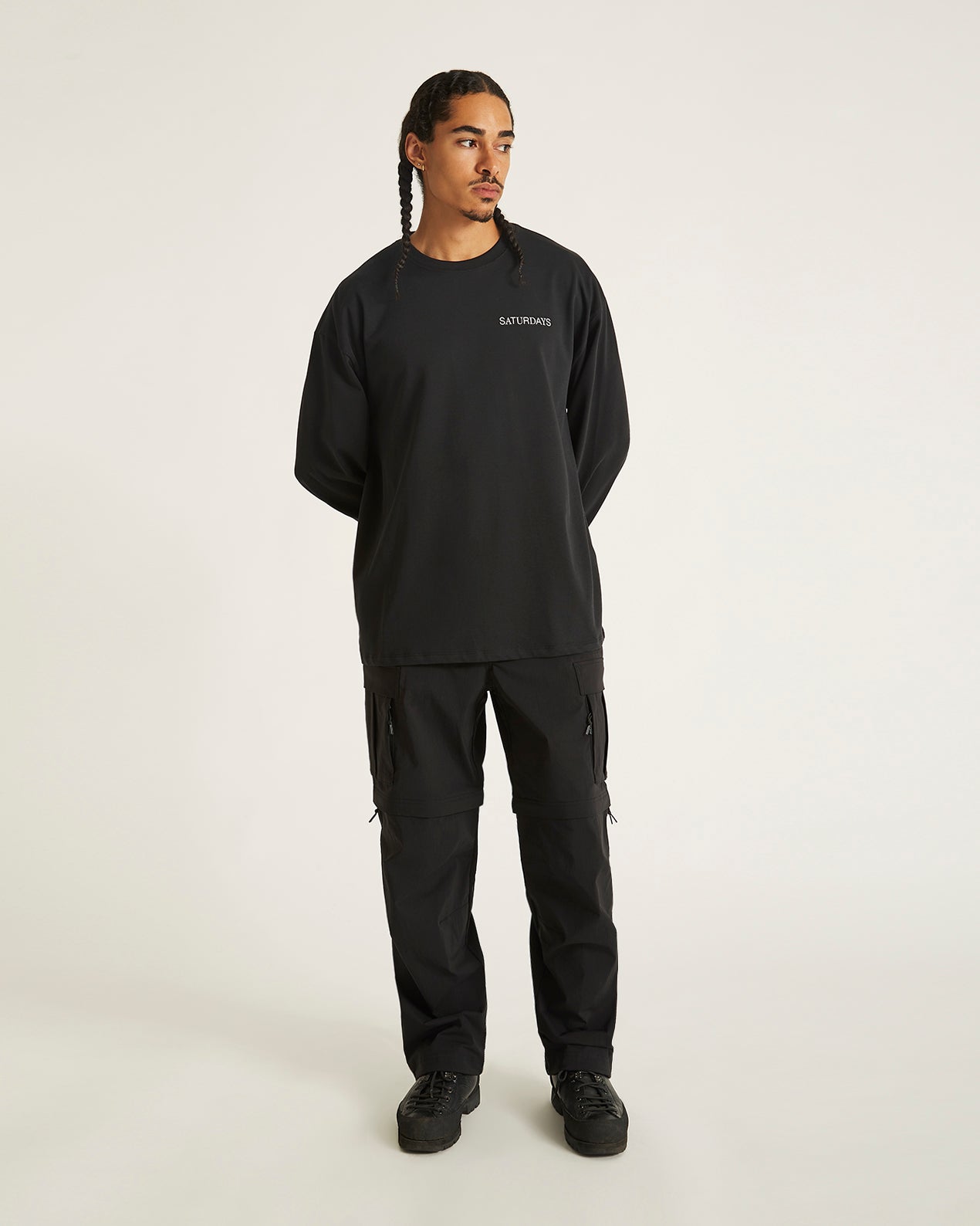 Black | New York Brushed Relaxed Fit LS Tee