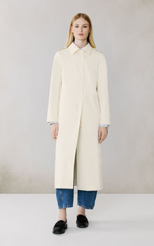 Madeline Water-Resistant Straight Coat | Powder