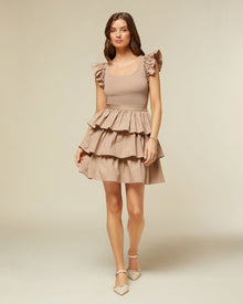 Ruffle Tank Dress | Warm Taupe