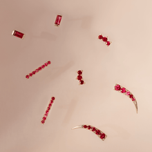 Women | Ruby Pavé Bar Studs | 14k Rose Gold