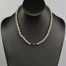 Round Strand Necklace | 14K Yellow Gold | White Akoya Pearl6mm - 7mm