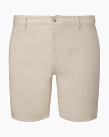 Mens | Linen Fixed-Waist Short | Stone