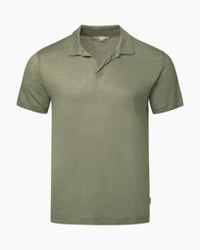 Mens | Shaun Linen Jersey Polo | Sage