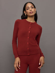 Monroe Cashmere Cardigan | Burgundy