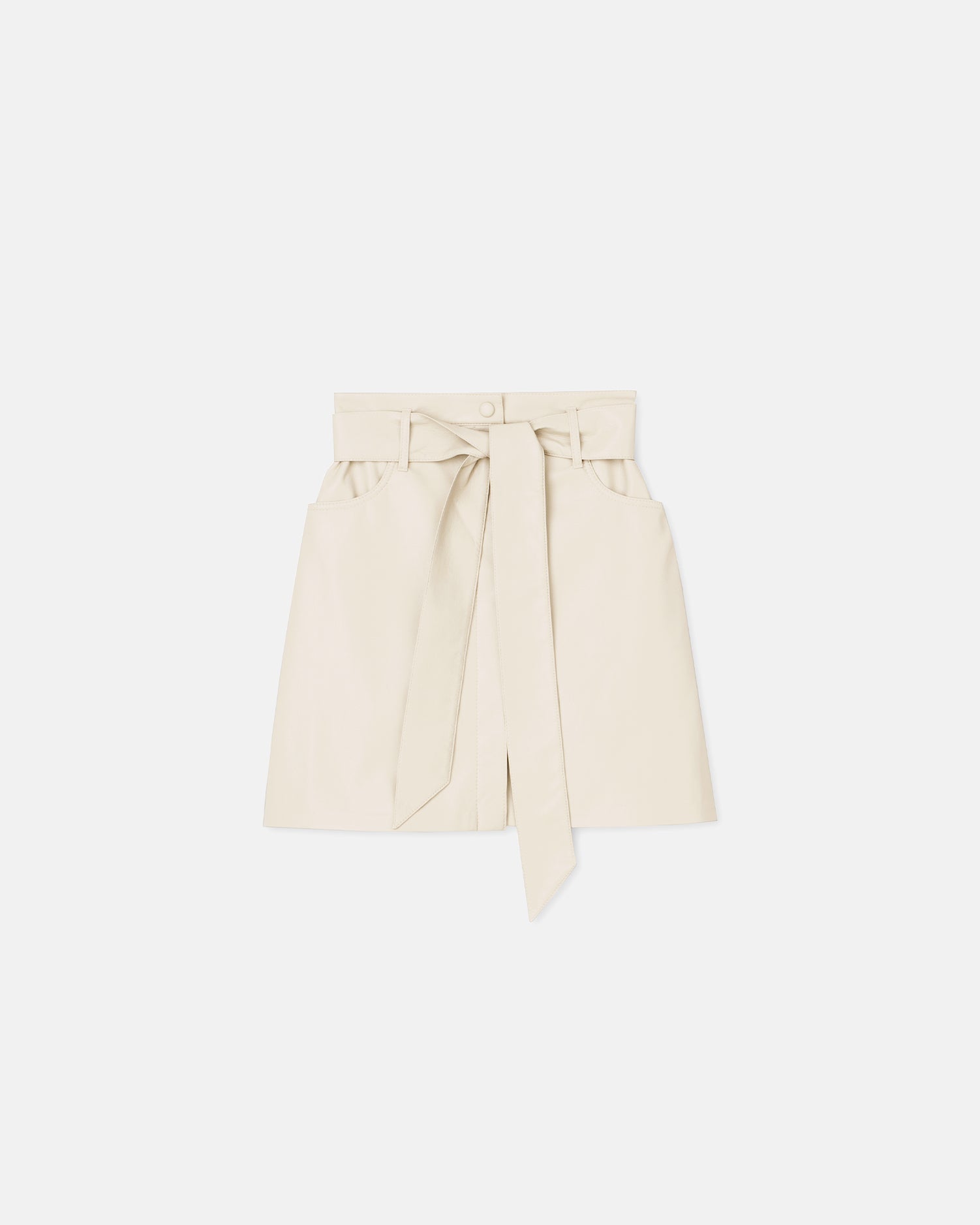 Meda Okobor Alt-Leather Mini Skirt | Creme