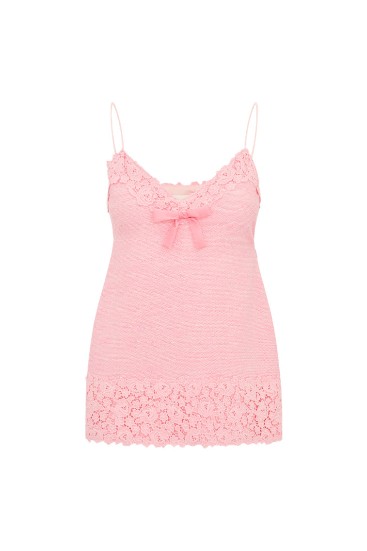 Meva Tweed Lace-Trimmed Mini Dress | Strawberry Spritz