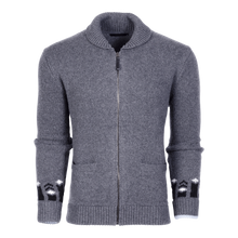 Men | Arctic Wolf Shawl Cardigan | Dark Grey Heather