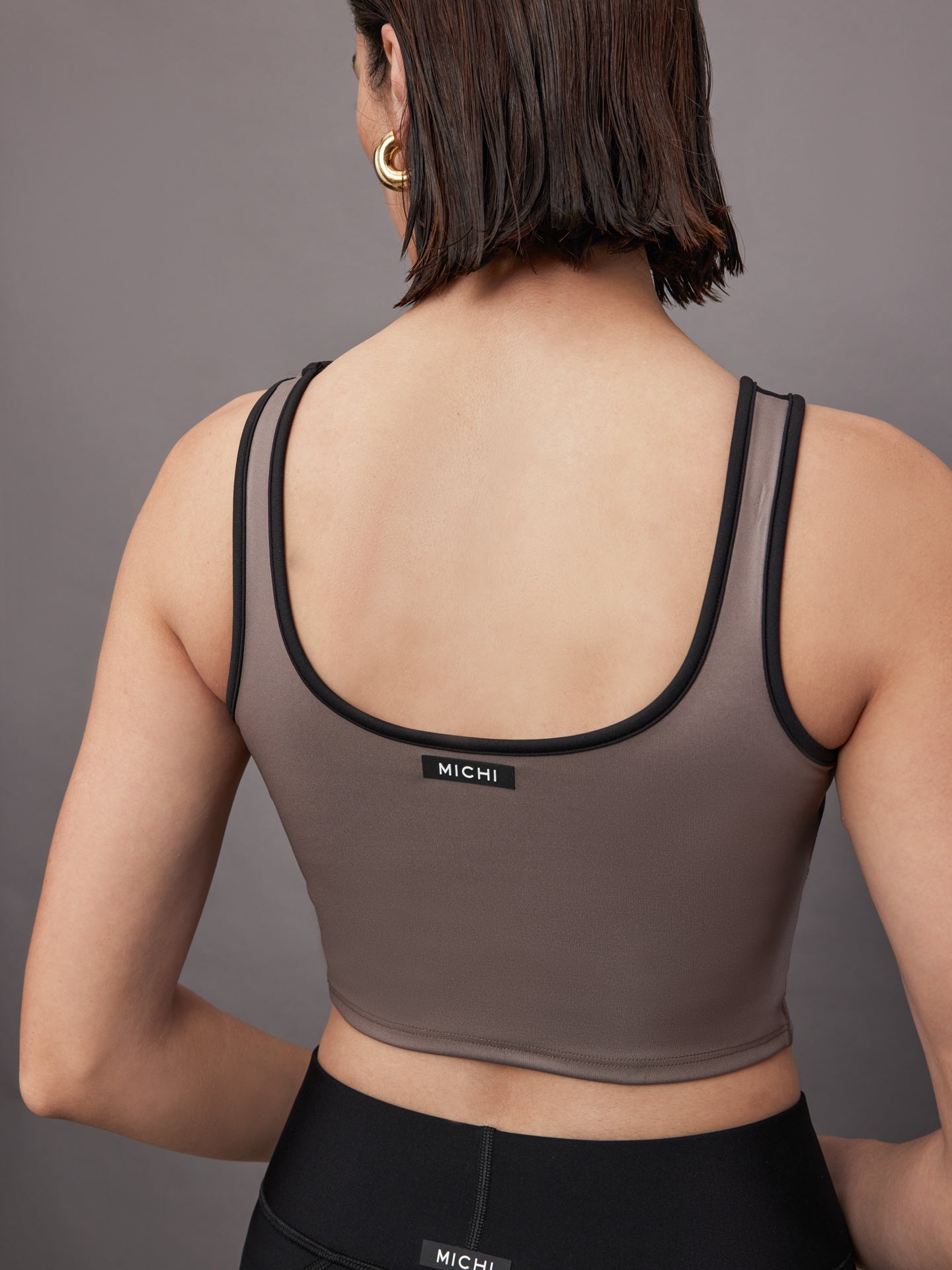 Fusion Gloss Bustier | Bronzed Pewter/ Black