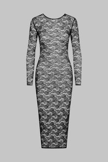 Long sleeve midi dress - Flashback | Black