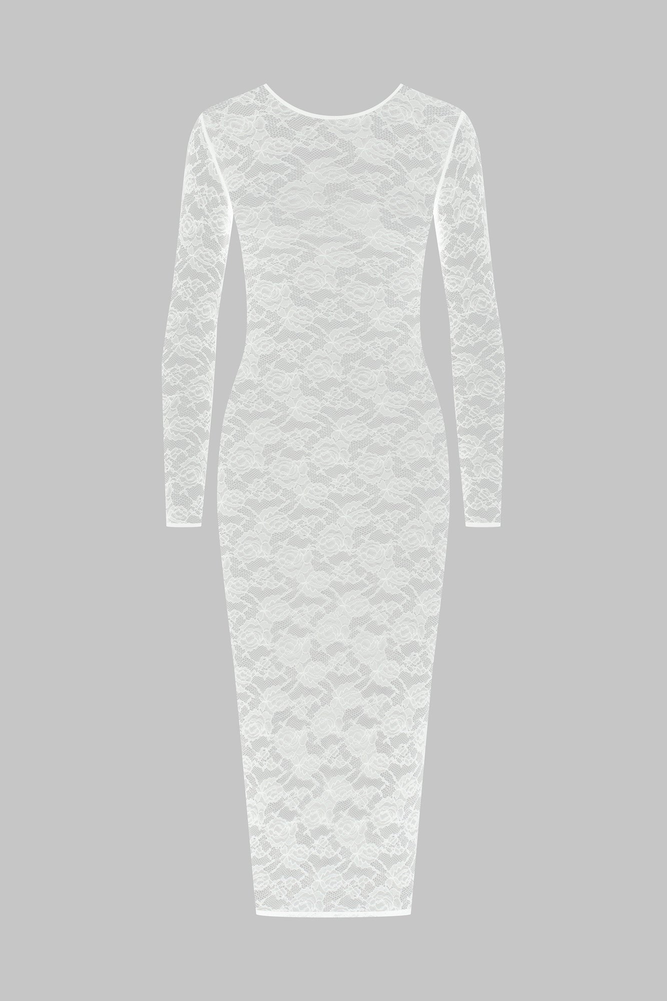 Long Sleeve Midi Dress - Flashback | White