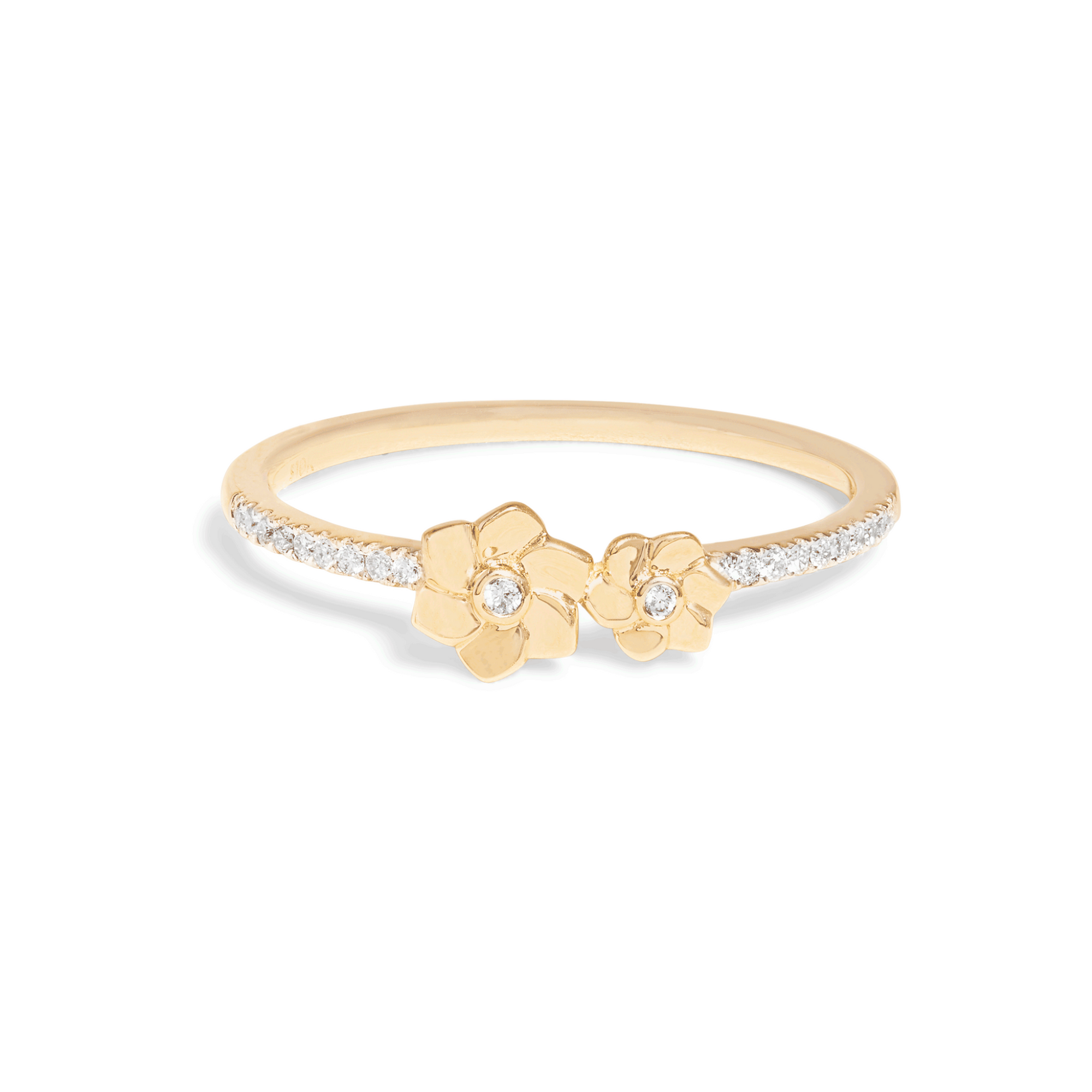 Mini Blooms Corsage Diamond Ring | 10K Yellow Gold